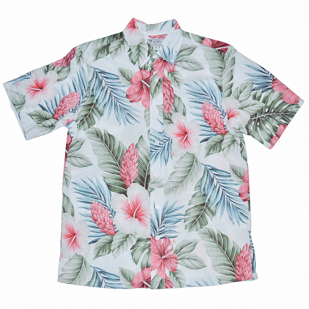 Men's Botanical Isle Aloha Shirt - White