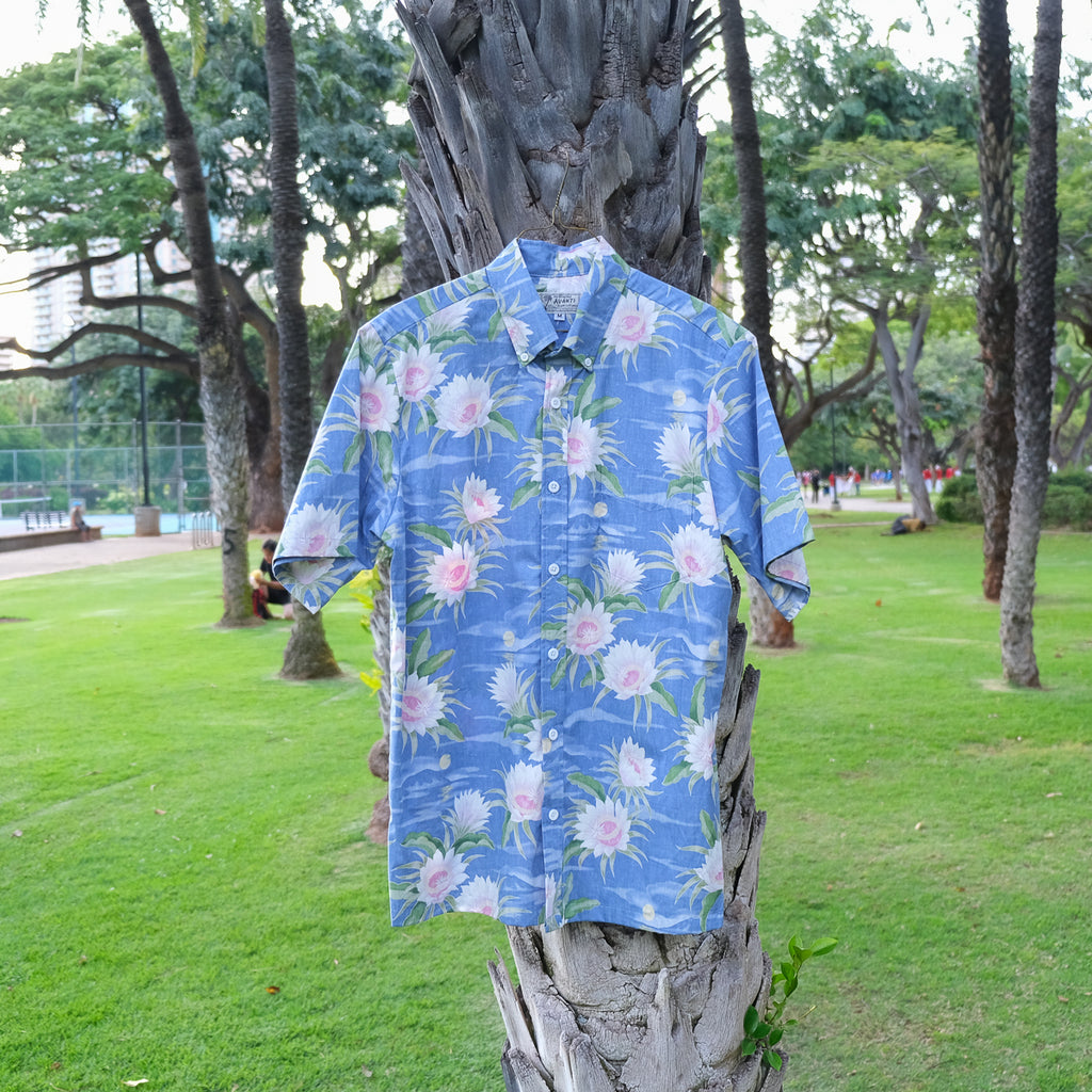 Men's Honolulu Queen Aloha Shirt - Periwinkle