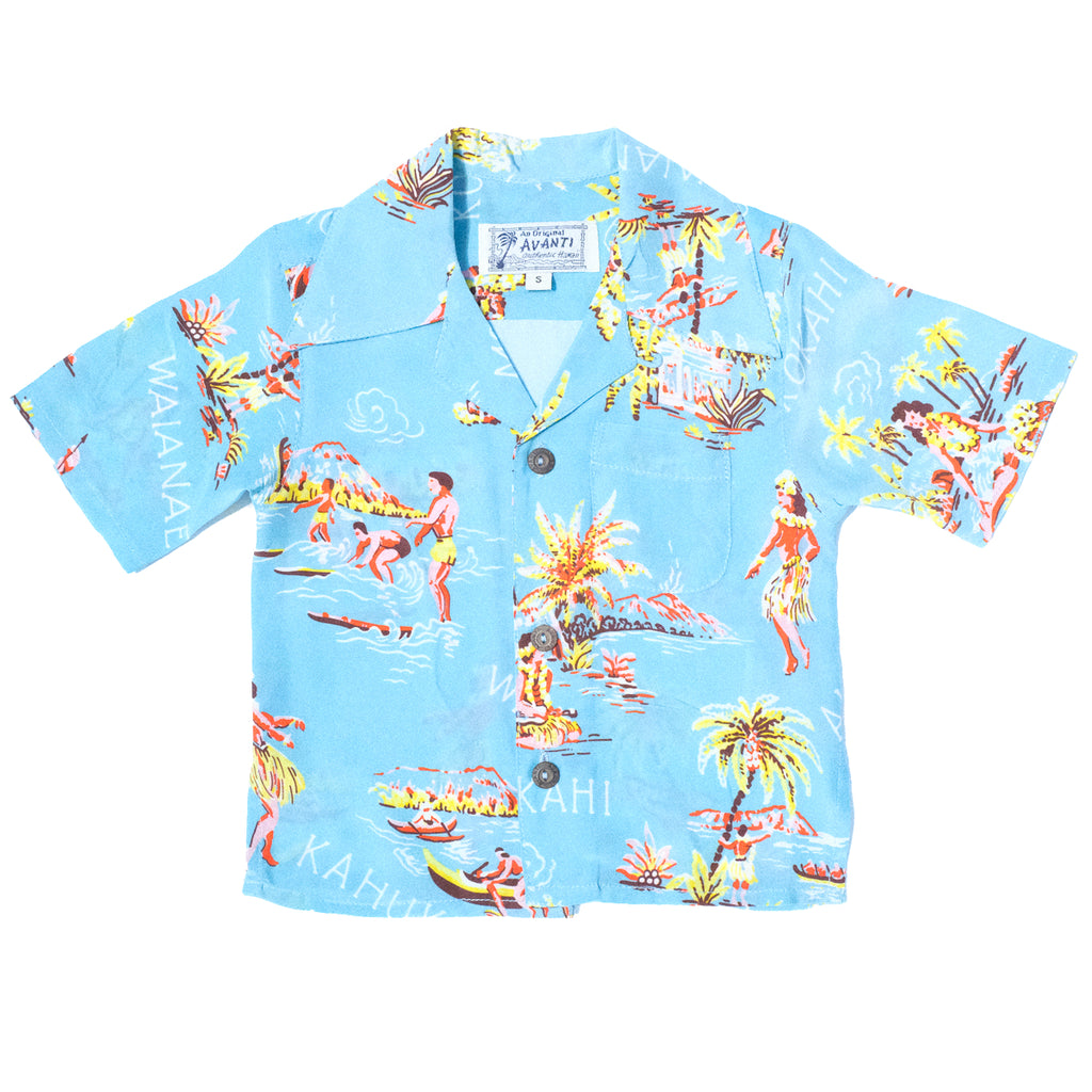 Boy's Lei Greeting Aloha Shirt - Seafoam