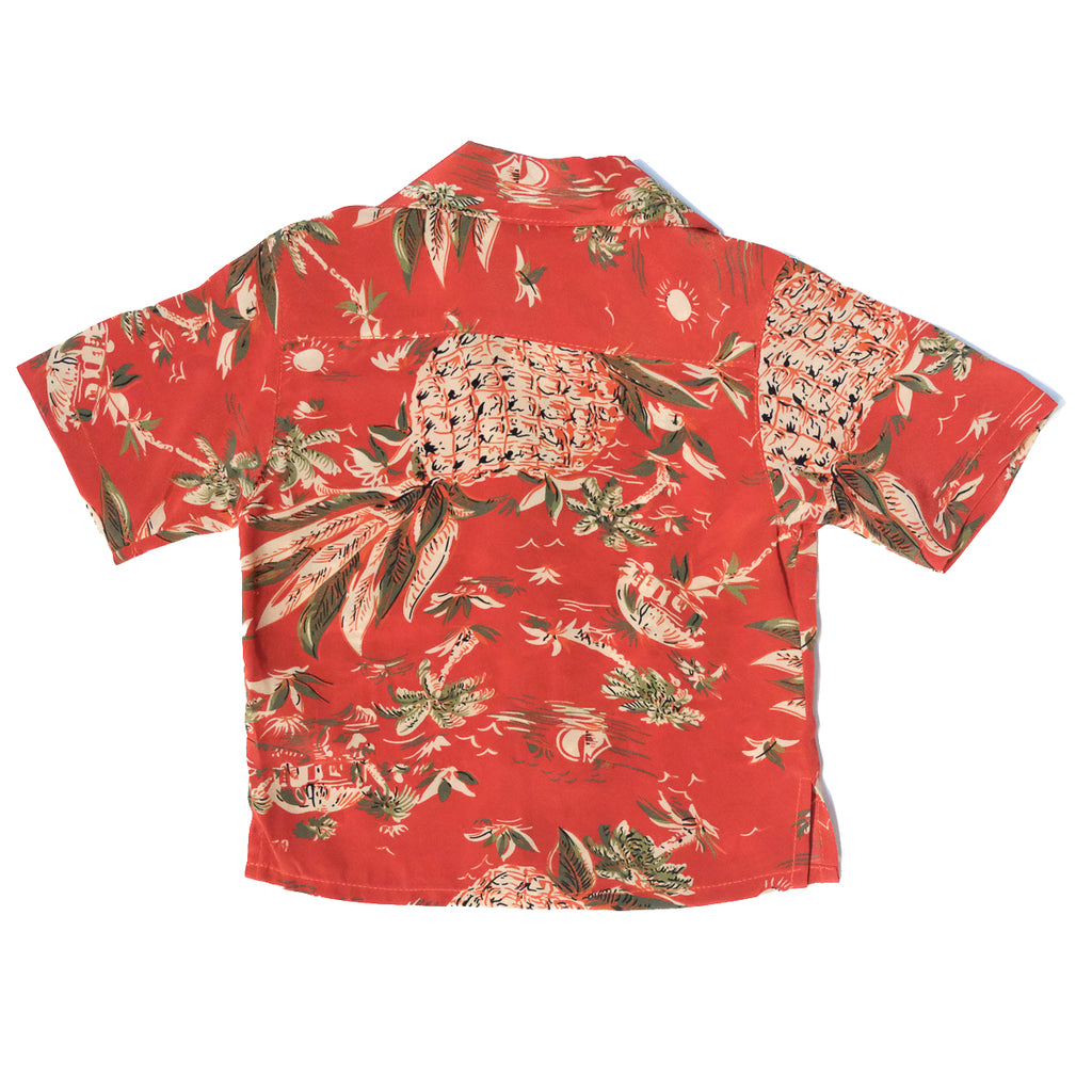Boy's Pineapple Hut Hawaiian Shirt - Red