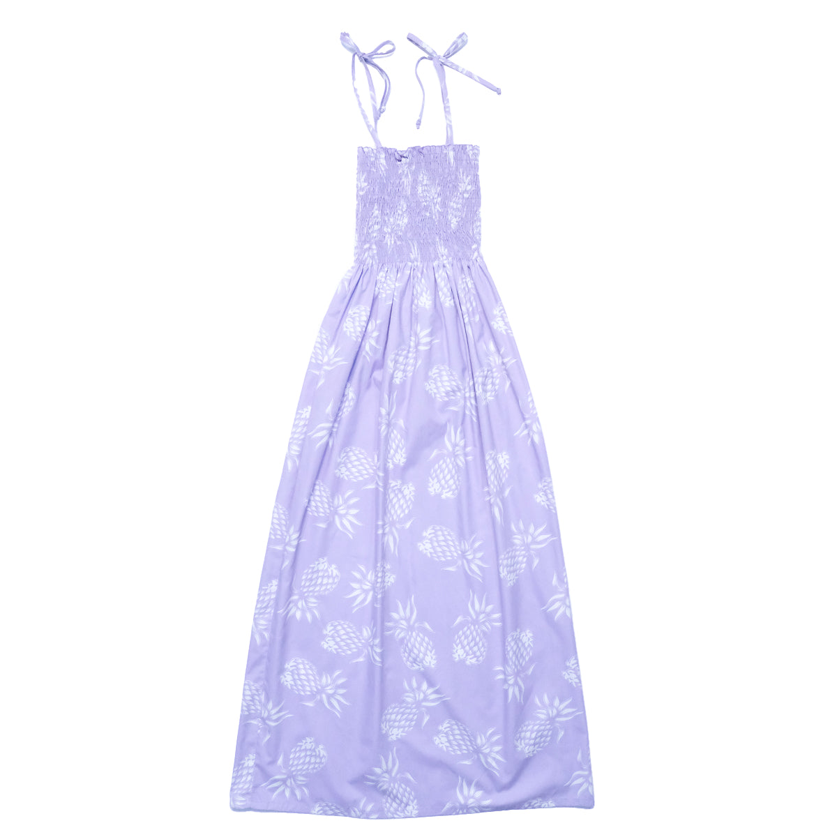 Women's Pineapple Hawaiian Long Sun Dress - Lavender – AVANTI HAWAII 