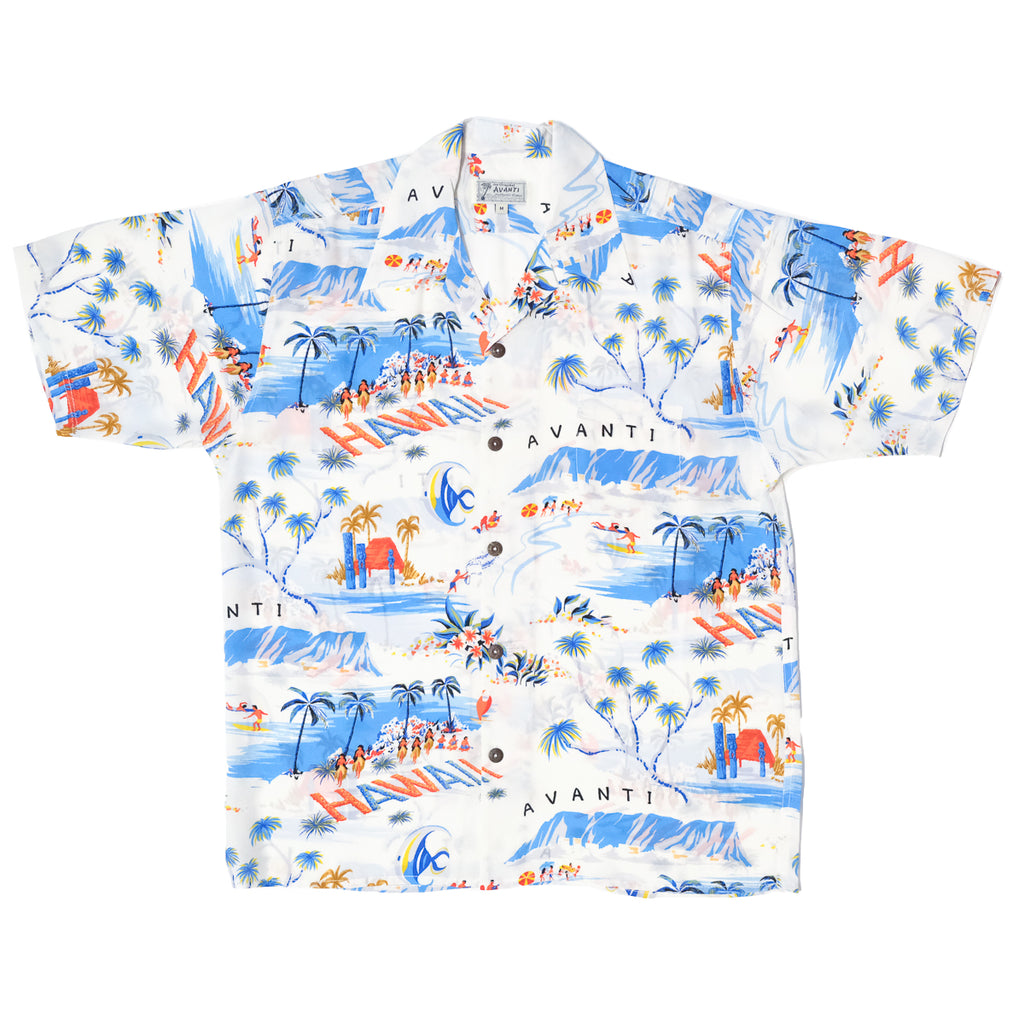 Junior Mookie Sato x Avanti Aloha Hawaii Aloha Shirt - White