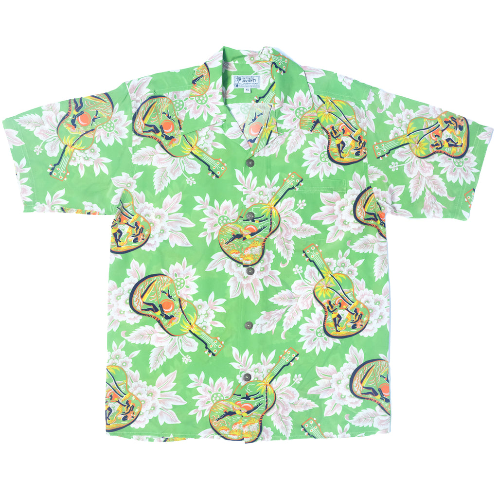 Men's Ukulele Aloha Shirt - Green