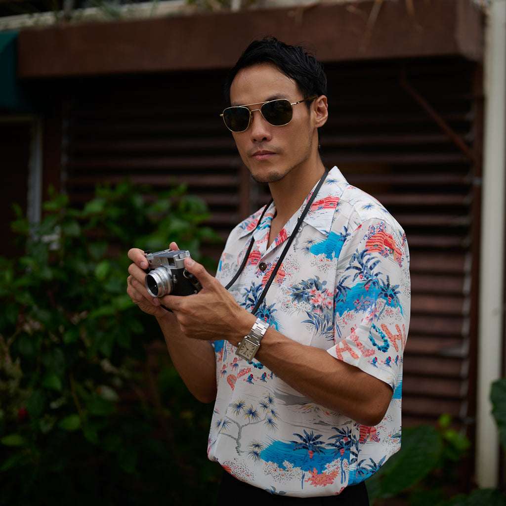 Men's Aloha Hawaii Hawaiian Shirt - White