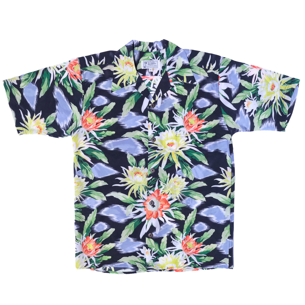 Junior Night Blooming Cereus Hawaiian Shirt - Black