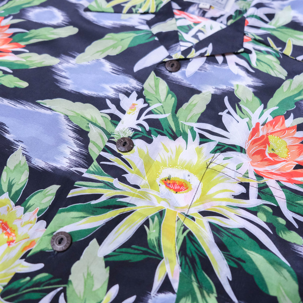 Men's Night Blooming Cereus Hawaiian Shirt - Black