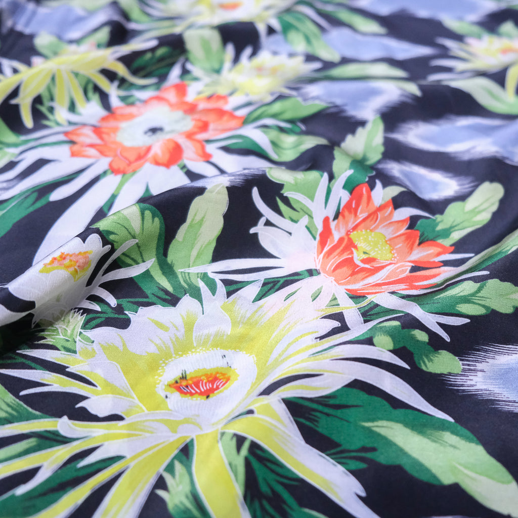Junior Night Blooming Cereus Hawaiian Shirt - Black