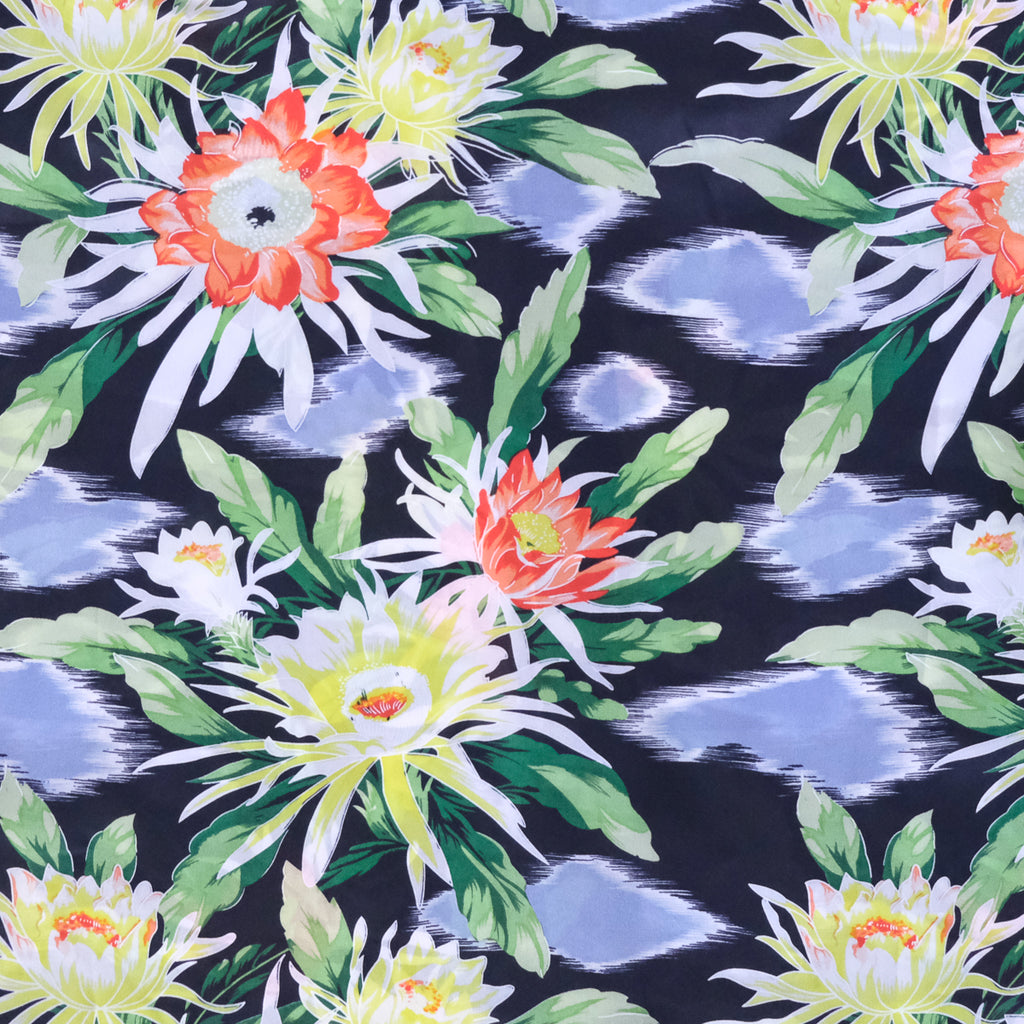 Men's Night Blooming Cereus Hawaiian Shirt - Black