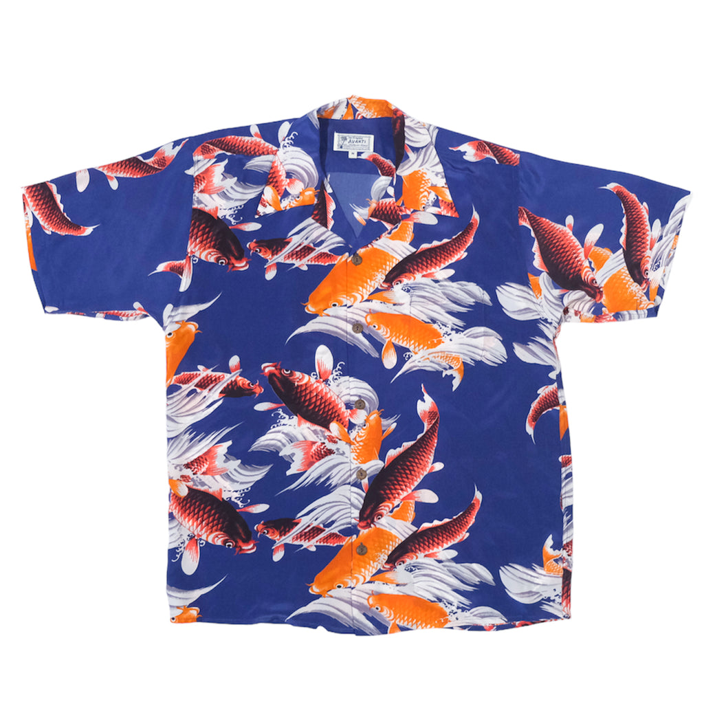 Junior Koi Aloha Shirt - Blue