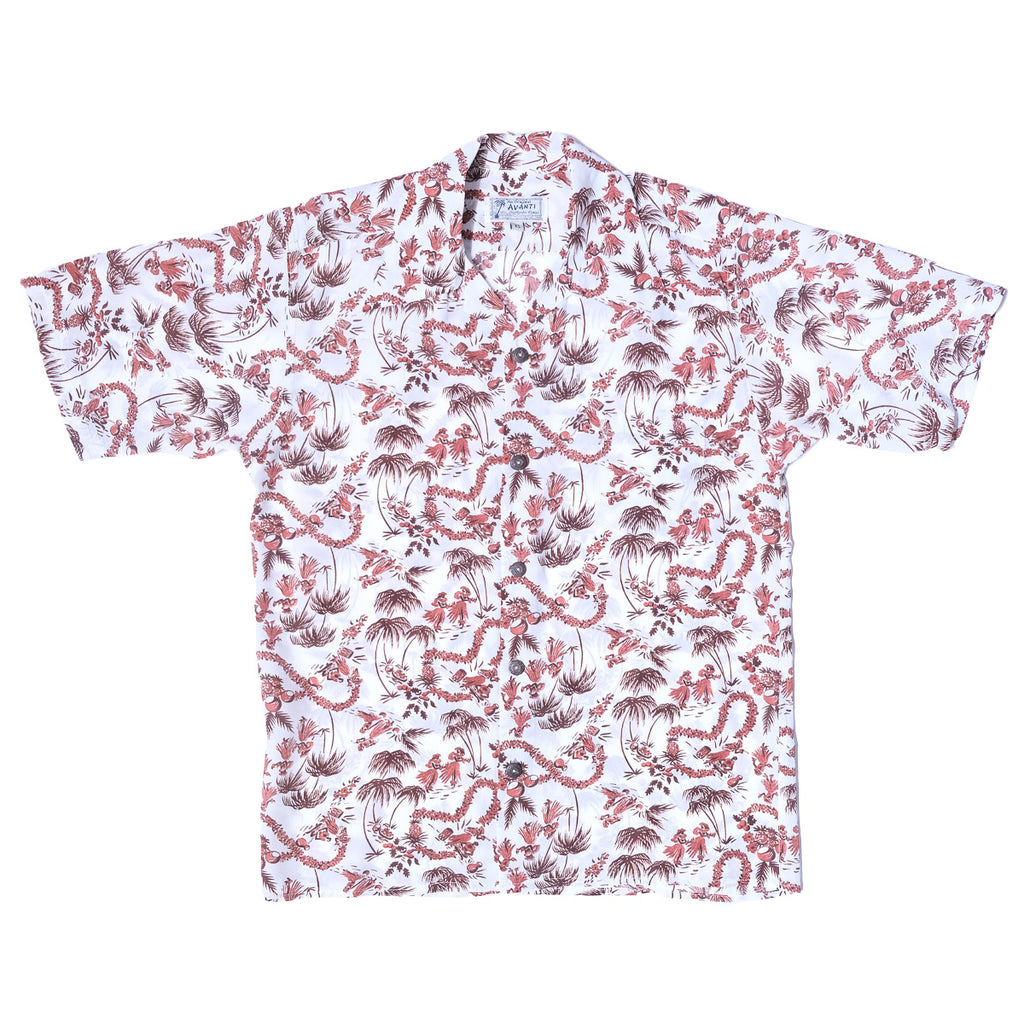 Men's Little Hula Hawaiian Shirt - Beige