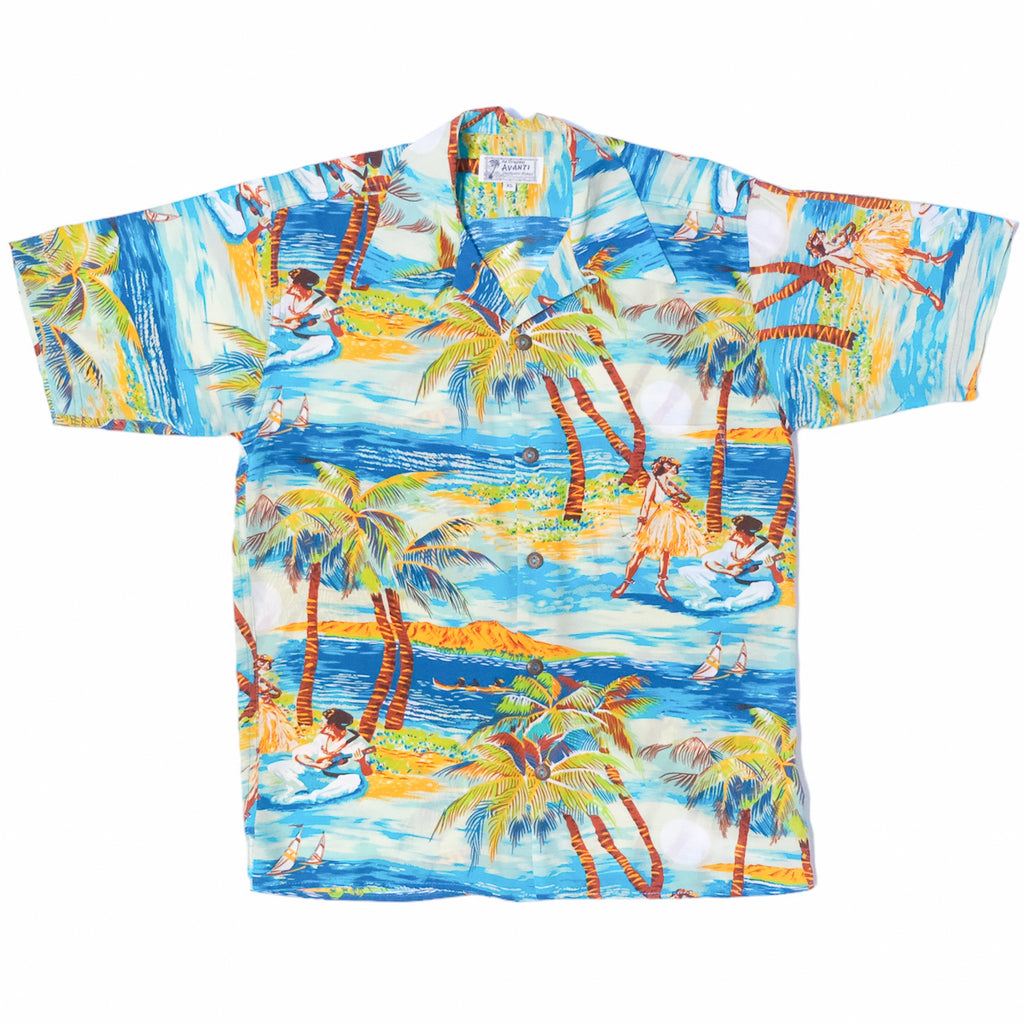 Men's Hula Aloha Shirt - Teal