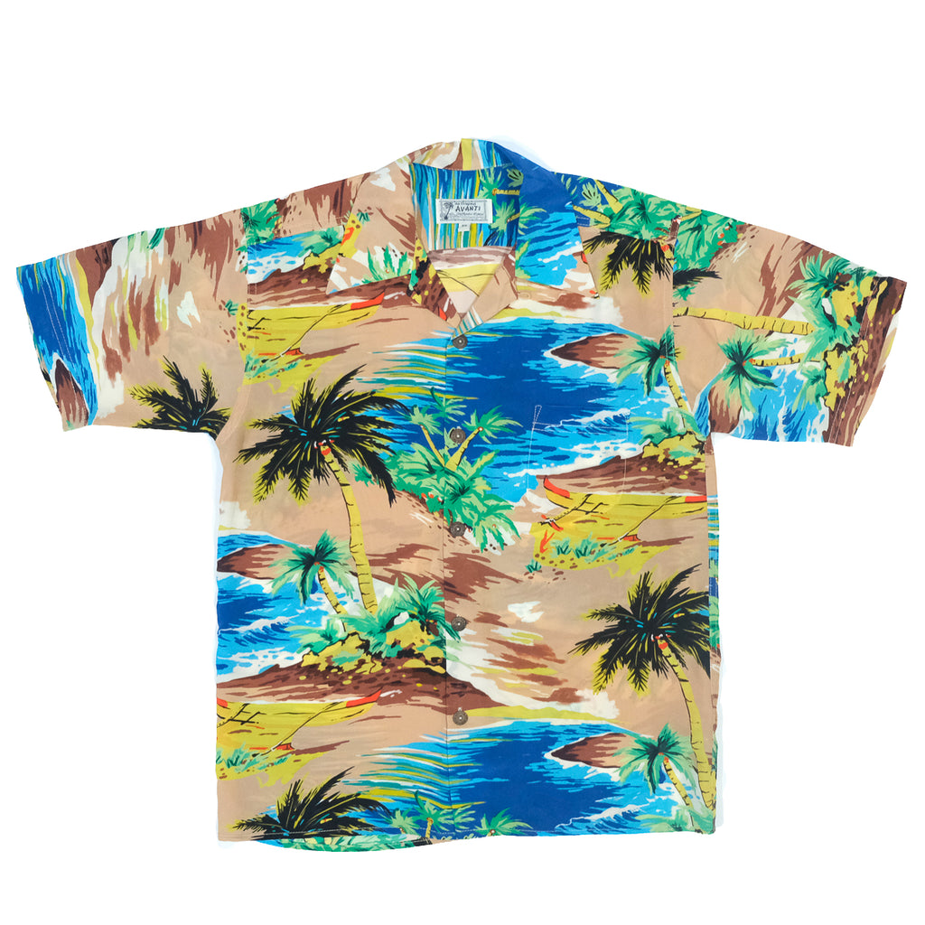 Men's Island Retreat Hawaiian Shirt - Tan
