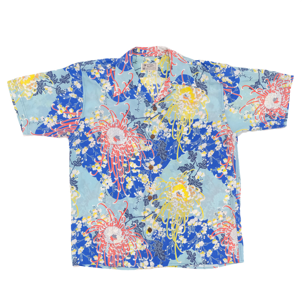 Men's Kiku Aloha Shirt - Blue