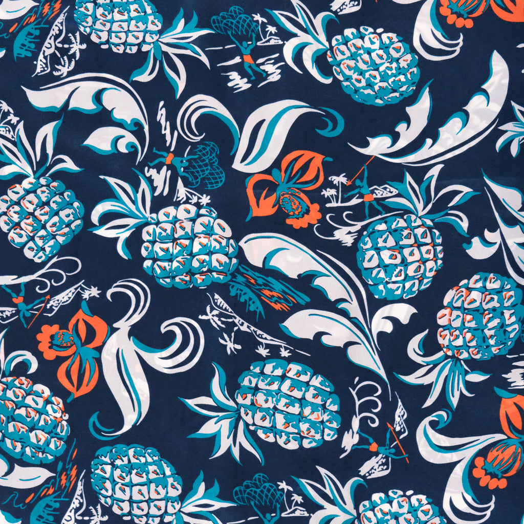 Men's Pineapple Oasis  Aloha Shirt - Navy