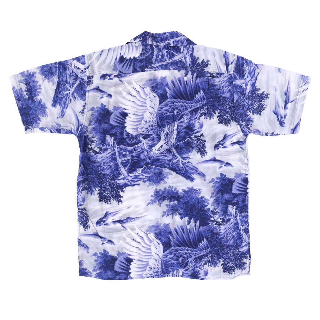 Men's Eagle Hunt Aloha Shirt - Blue