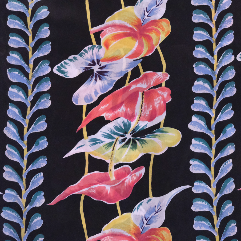 anthurium black vertical border hawaiian Men's Anthurium Border Aloha Shirt
