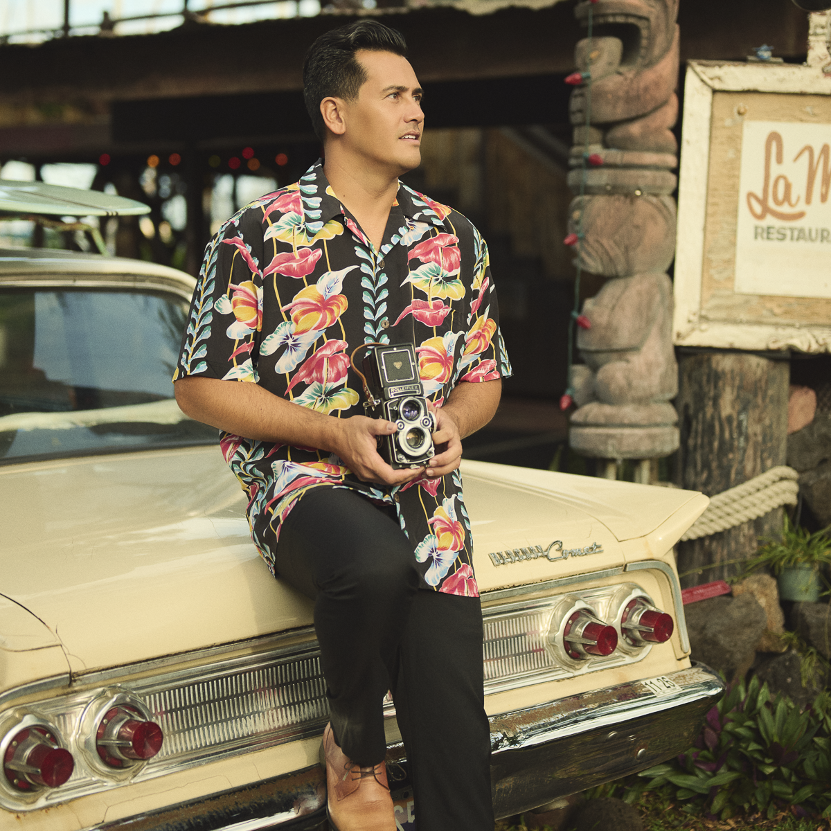 anthurium hawaiian shirt Men's Anthurium Border Aloha Shirt