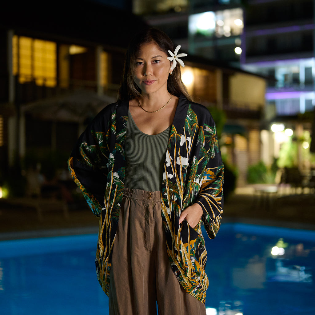 Women's From Here to Eternity Kimono Cover-up - Black