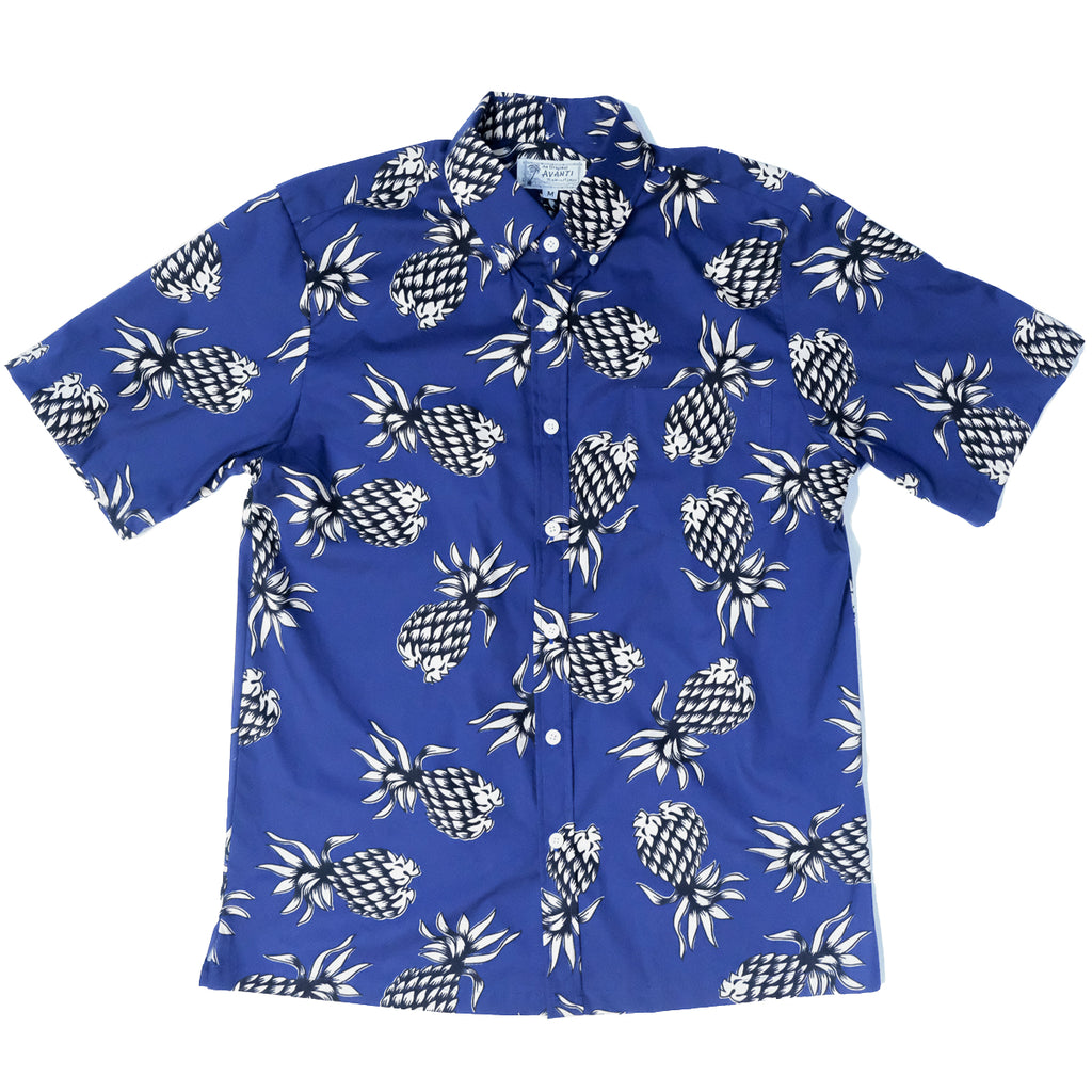 Men's Pineapple Aloha Shirt - Navy
