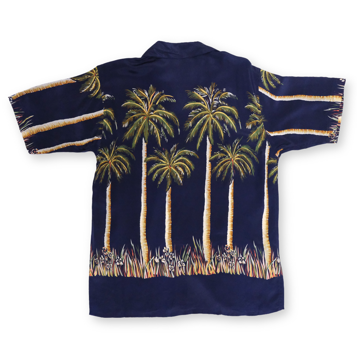 Men's Palms Aloha Shirt - Navy – AVANTI HAWAII