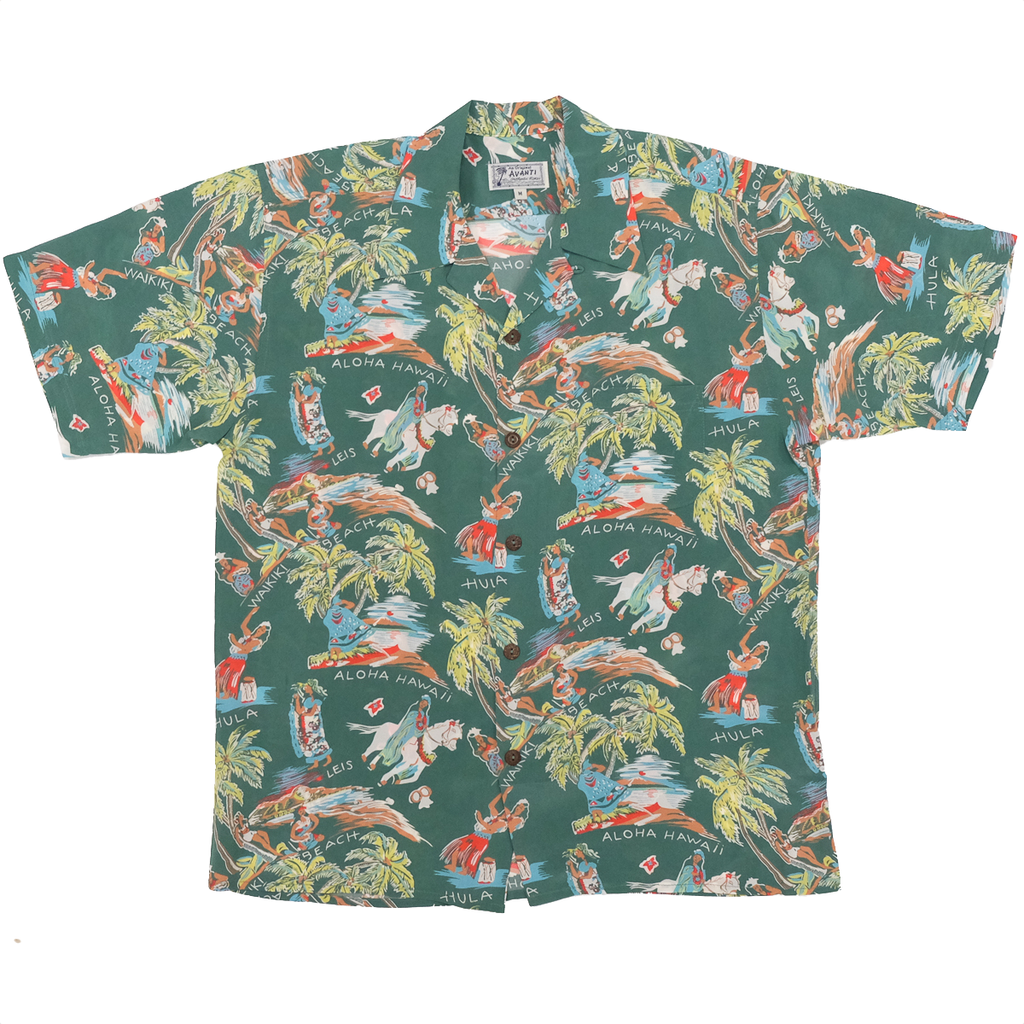 Junior Pau Rider Hawaiian Shirt - Green