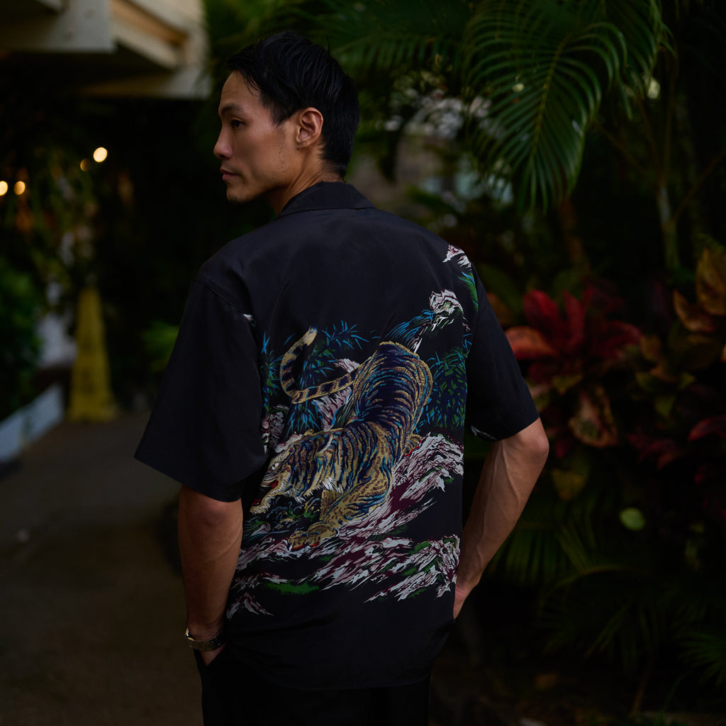Men's One Tiger Hawaiian Shirt - Black