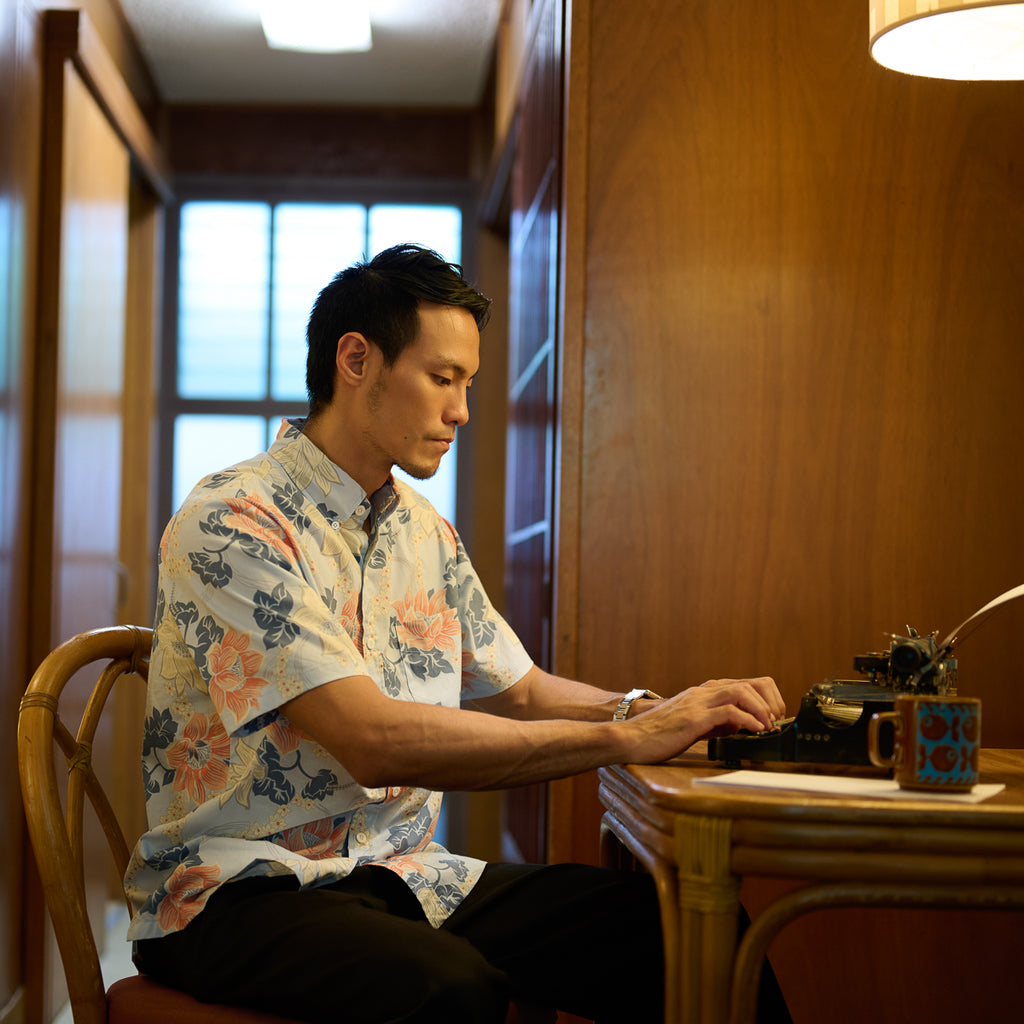 Men's Keanu Aloha Shirt - Light Blue