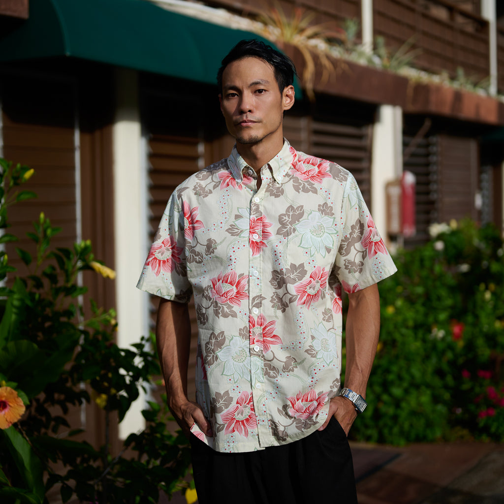 Men's Keanu Aloha Shirt - Cream
