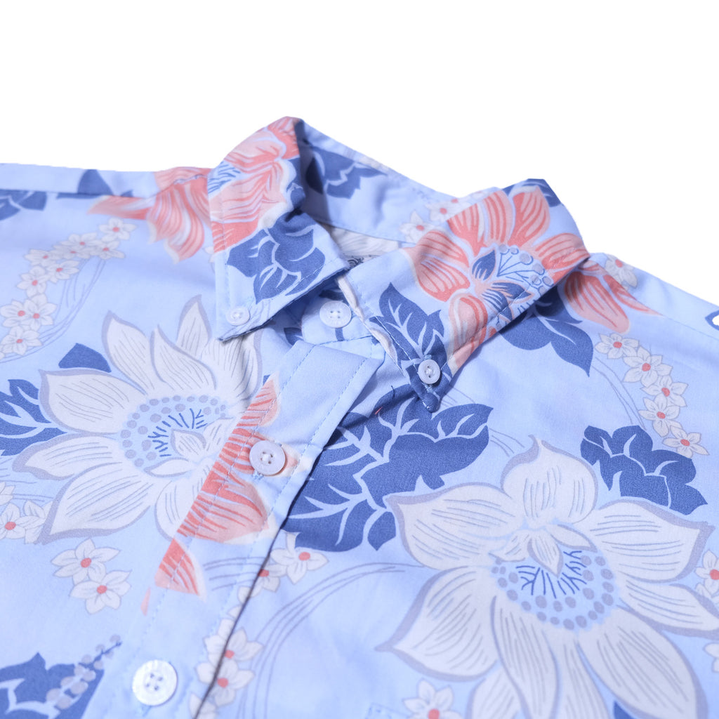 Men's Keanu Aloha Shirt - Light Blue