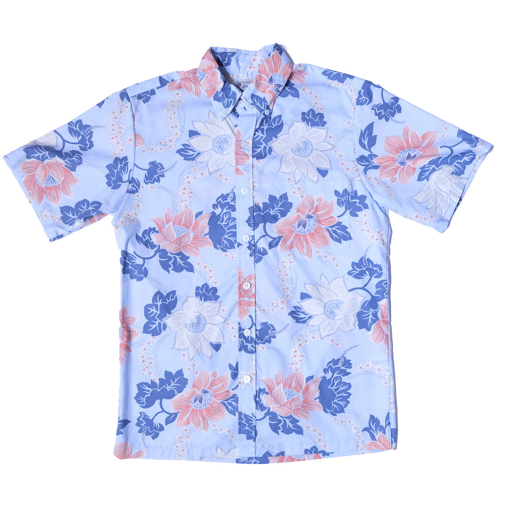 Men's Keanu Aloha Shirt - Light Blue