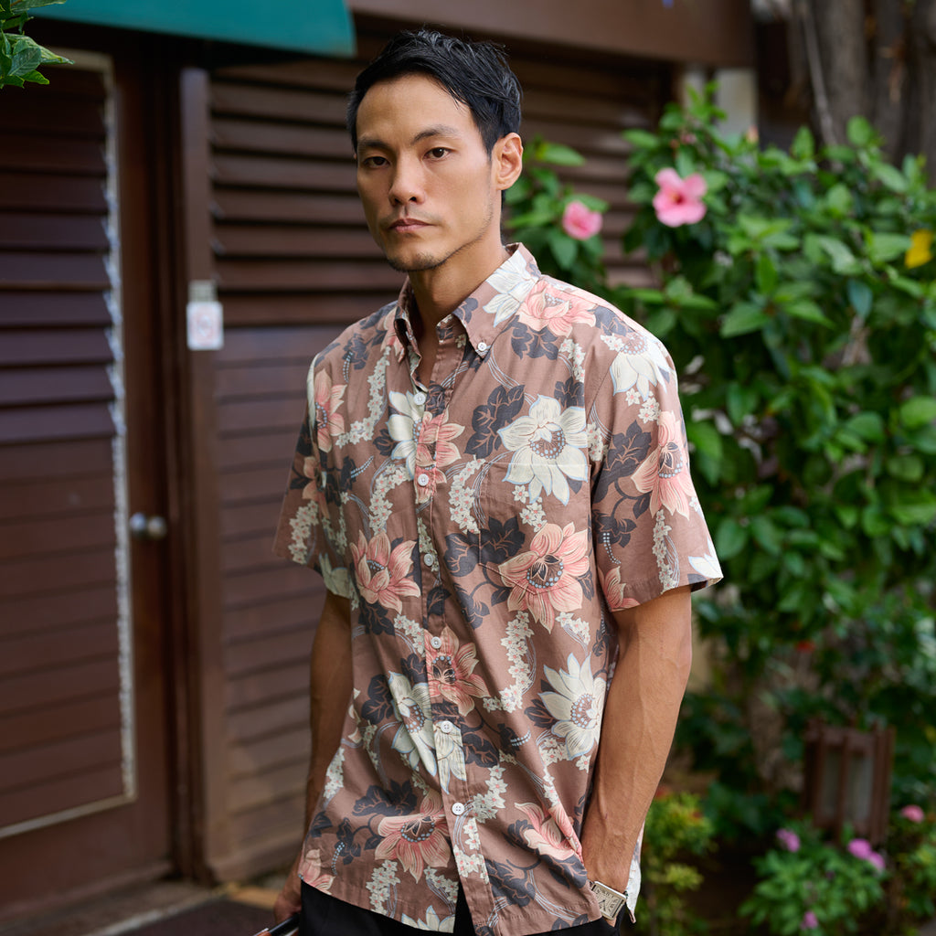 Men's Keanu Aloha Shirt - Mocha