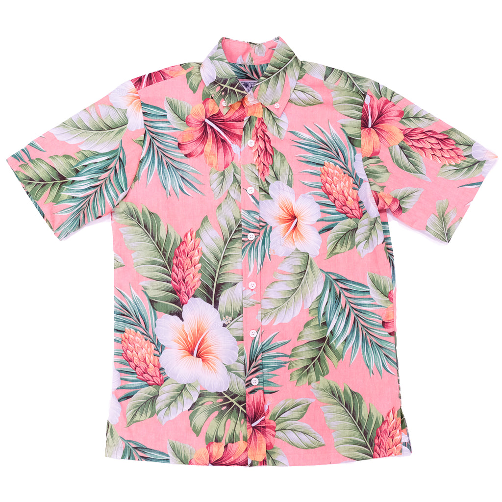 Men's Botanical Isle Aloha Shirt - Coral
