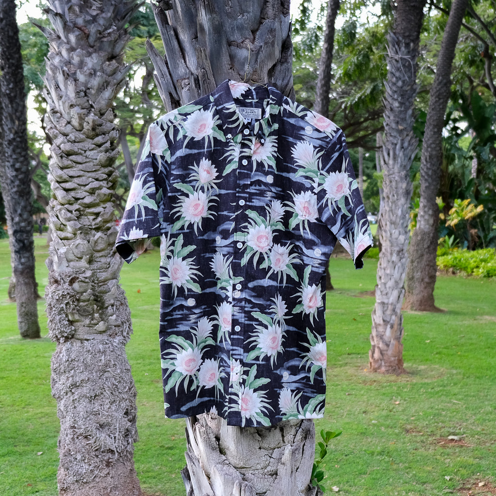 Men's Honolulu Queen Aloha Shirt -Black