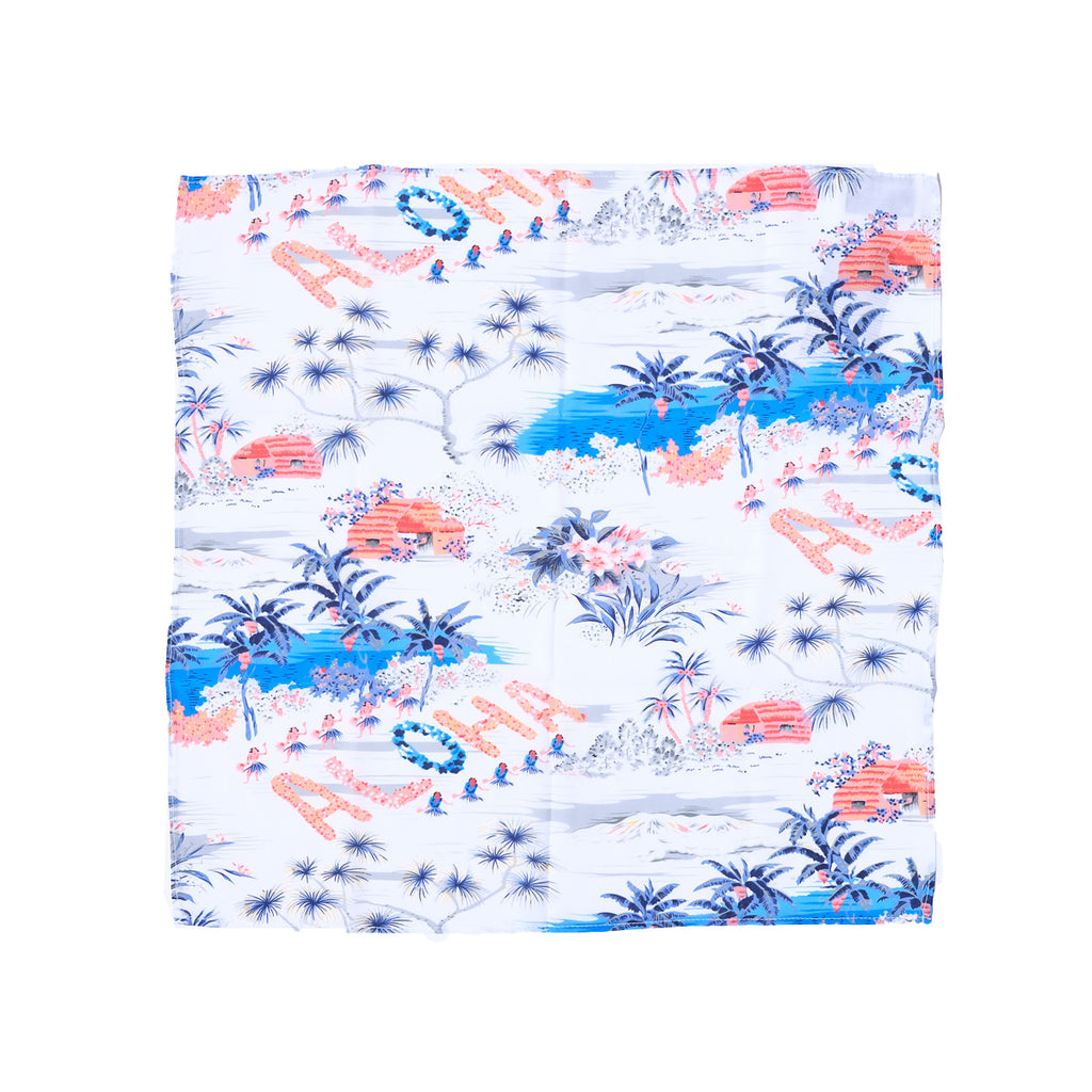 Aloha Hawaii Bandana - White