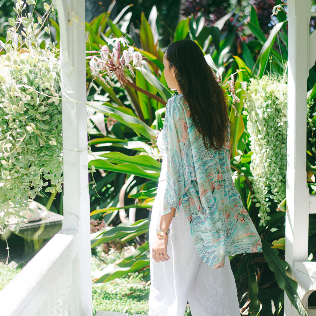 Women's Oasis Kimono Cover-Up - Blue