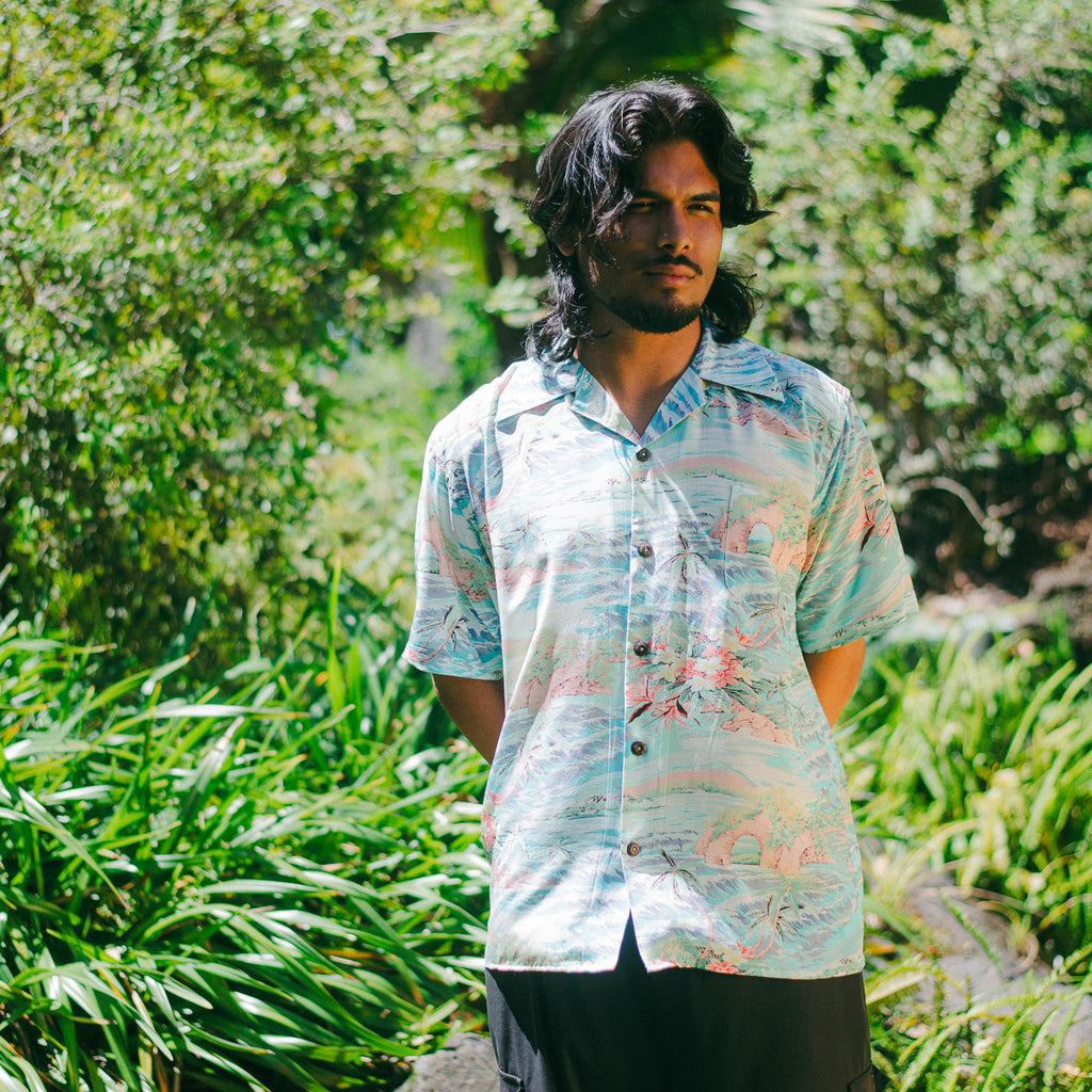 Men's Oasis Hawaiian Shirt - Blue