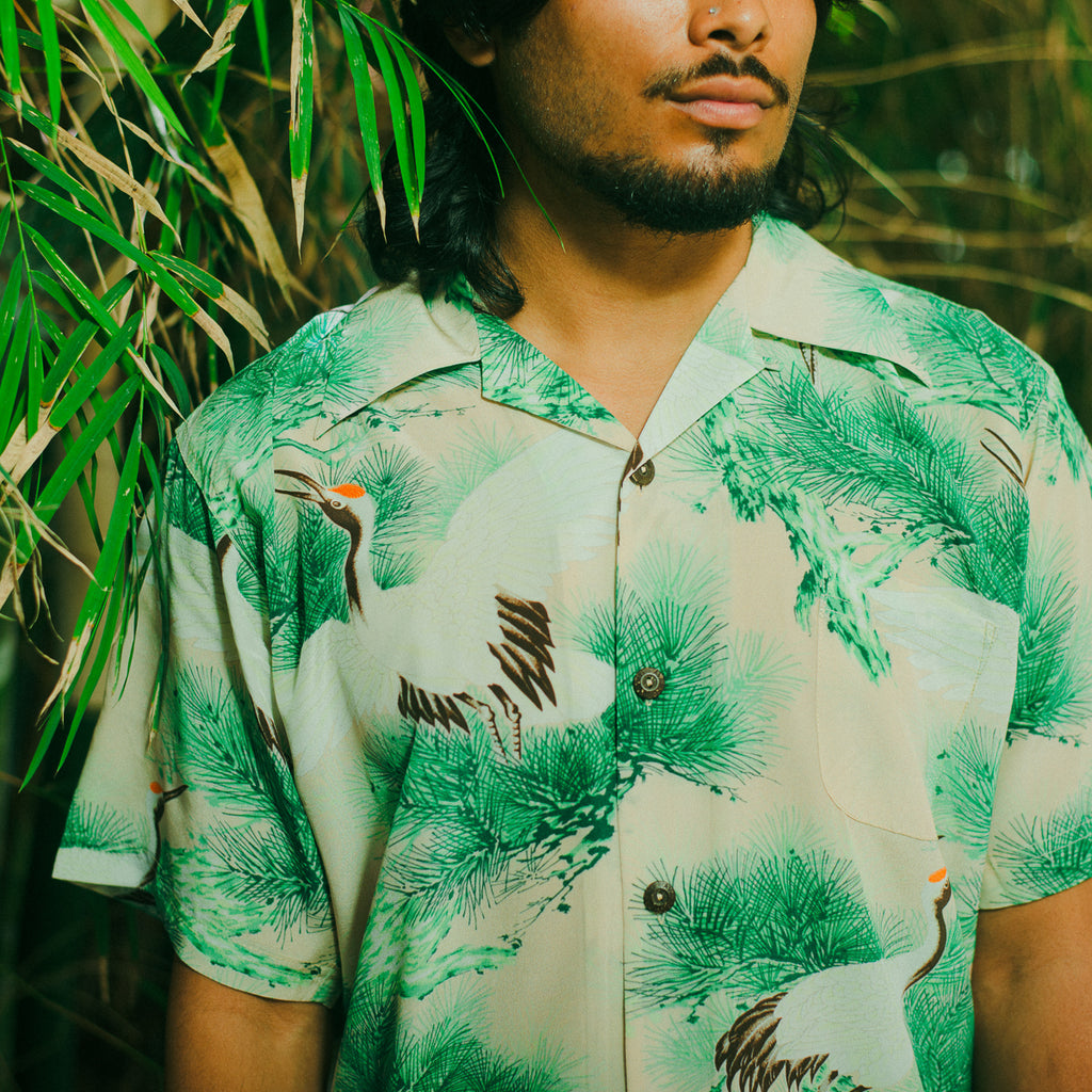 Men's Longevity Aloha Shirt - Green