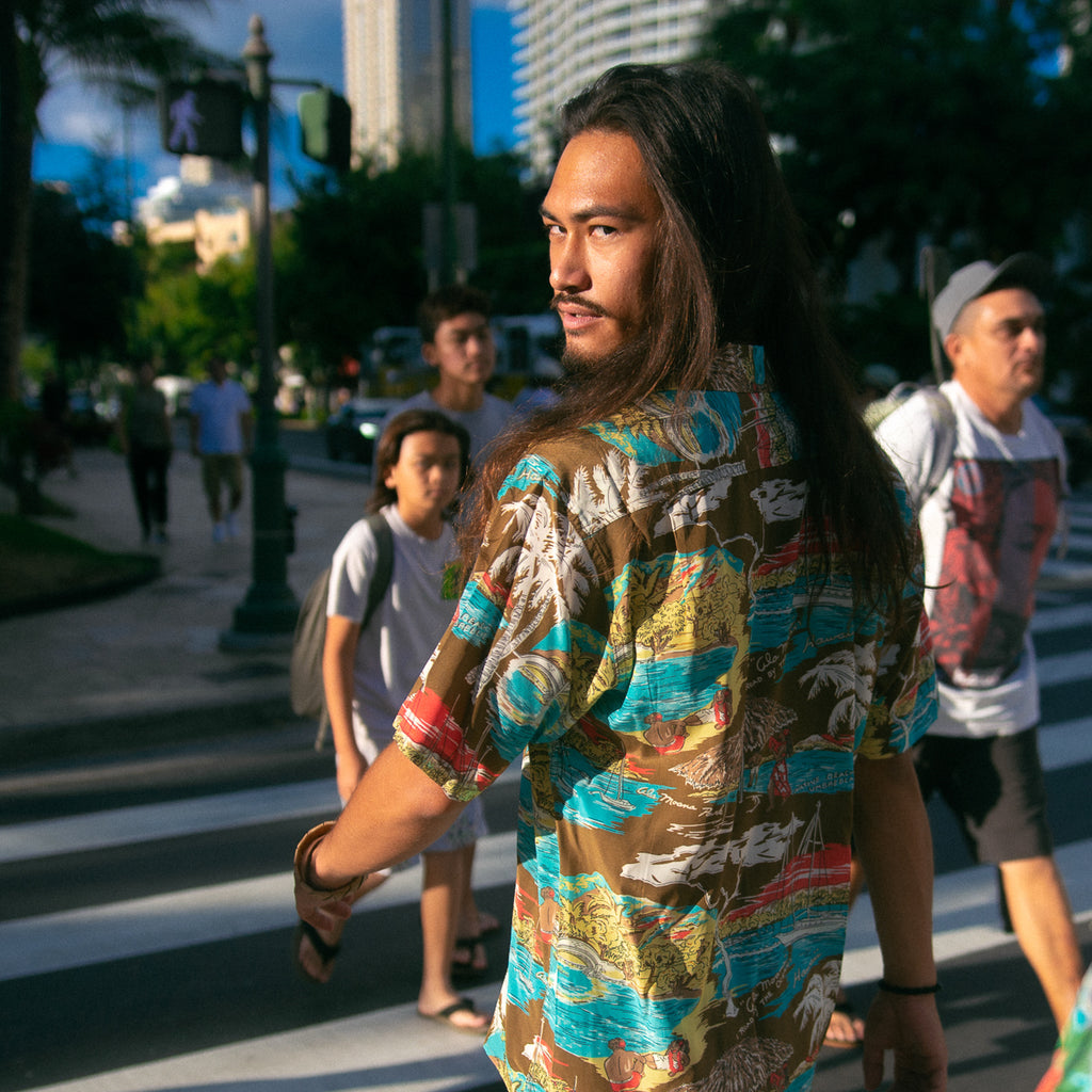 Men's Ala Moana Aloha Shirt - Brown