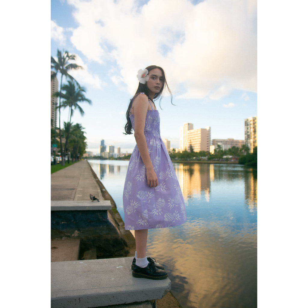 Women's Pineapple Sun Dress - Lavender