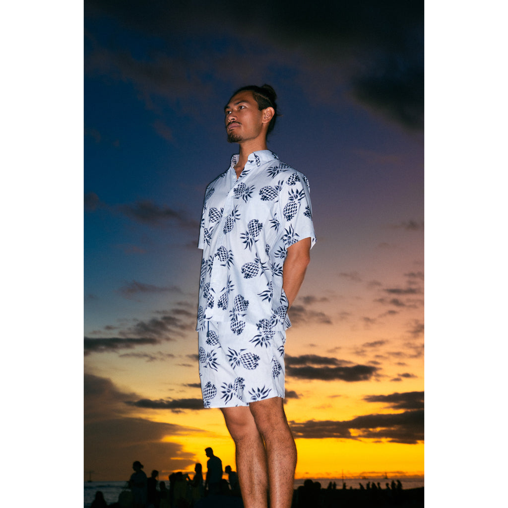 Men's Pineapple Aloha Shirt - White