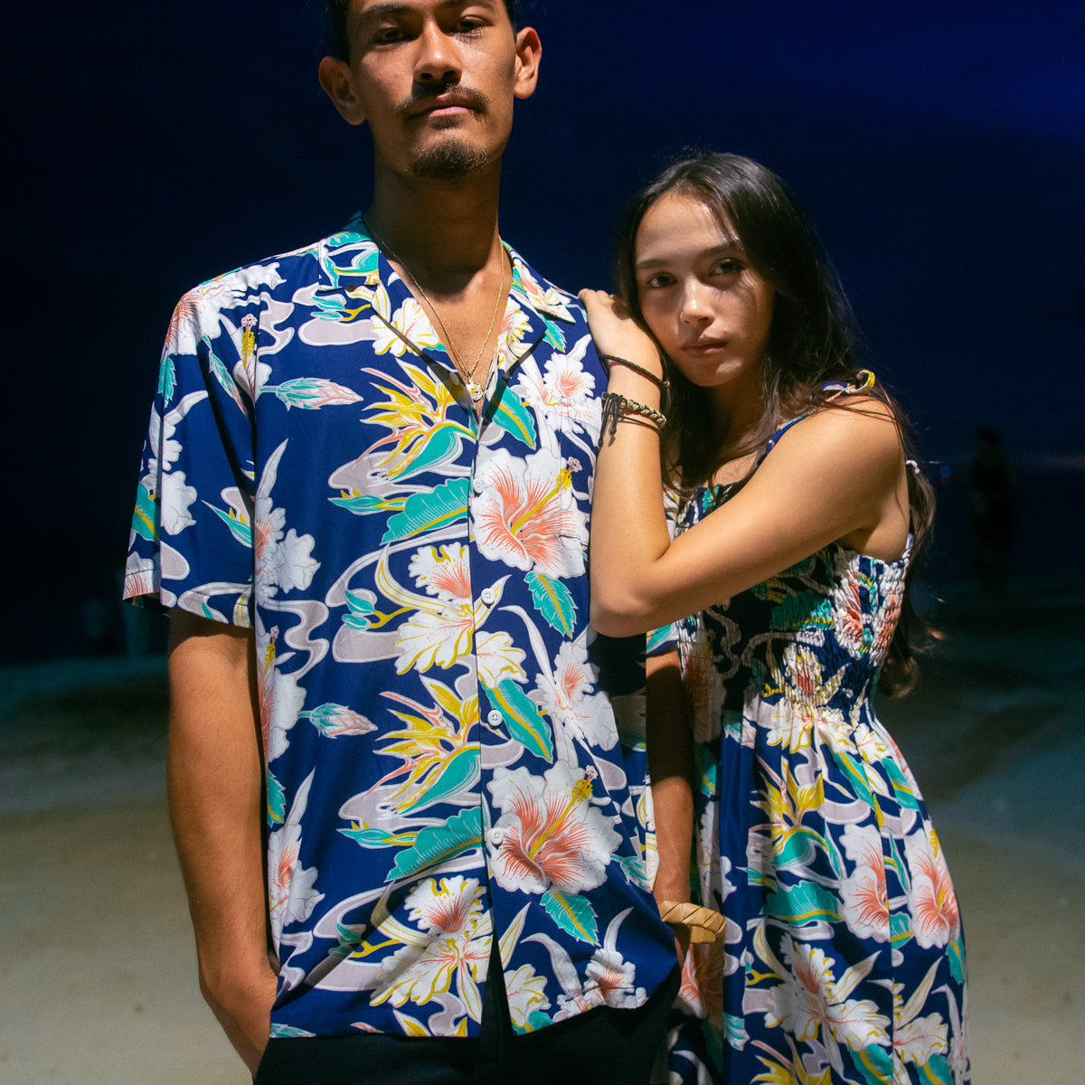 Women's Tropical Flow Hawaiian Sun Dress - Navy AVANTI HAWAII Women's Tropical Flow Hawaiian Sun Dress - Navy AVANTI HAWAII