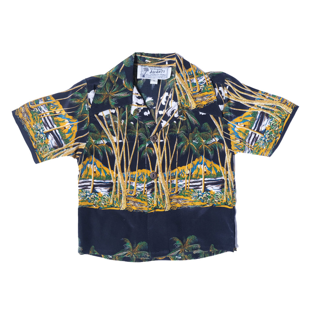 Boy's From Here to Eternity Hawaiian Shirt - Black