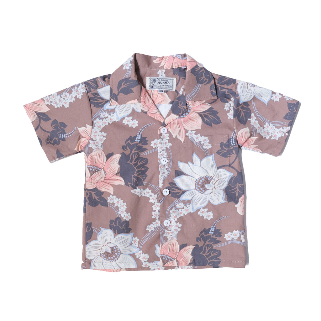Boy's Keanu Aloha Shirt - Mocha