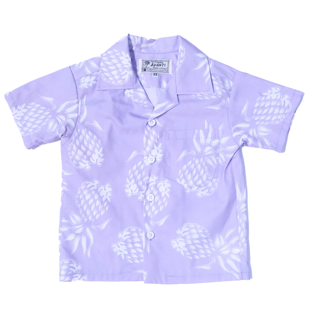 Boy's Pineapple Hawaiian Shirt - Lavender