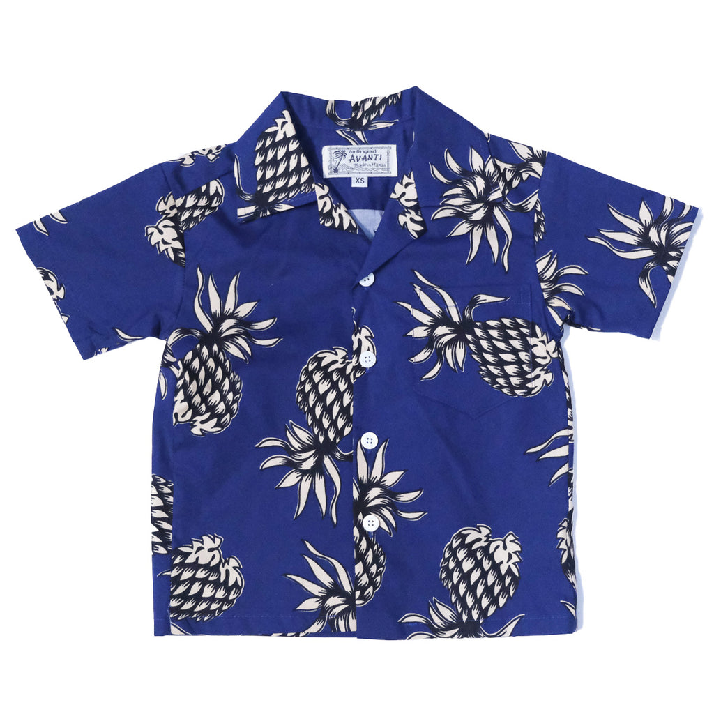 Boy's Pineapple Hawaiian Shirt  Navy