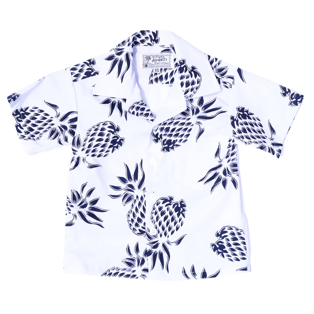 Boy's Pineapple Aloha Shirt - White