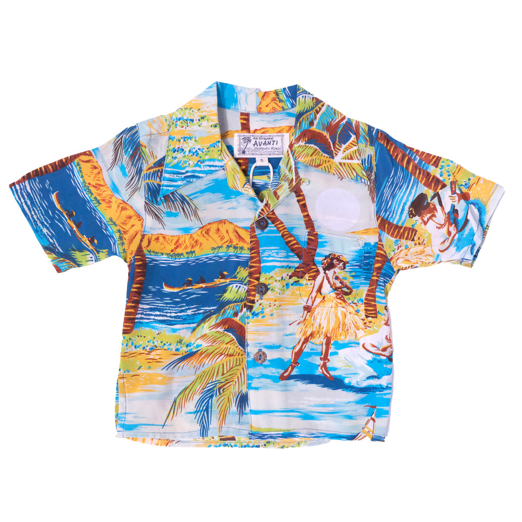 Boy's Hula Hawaiian Shirt - Teal