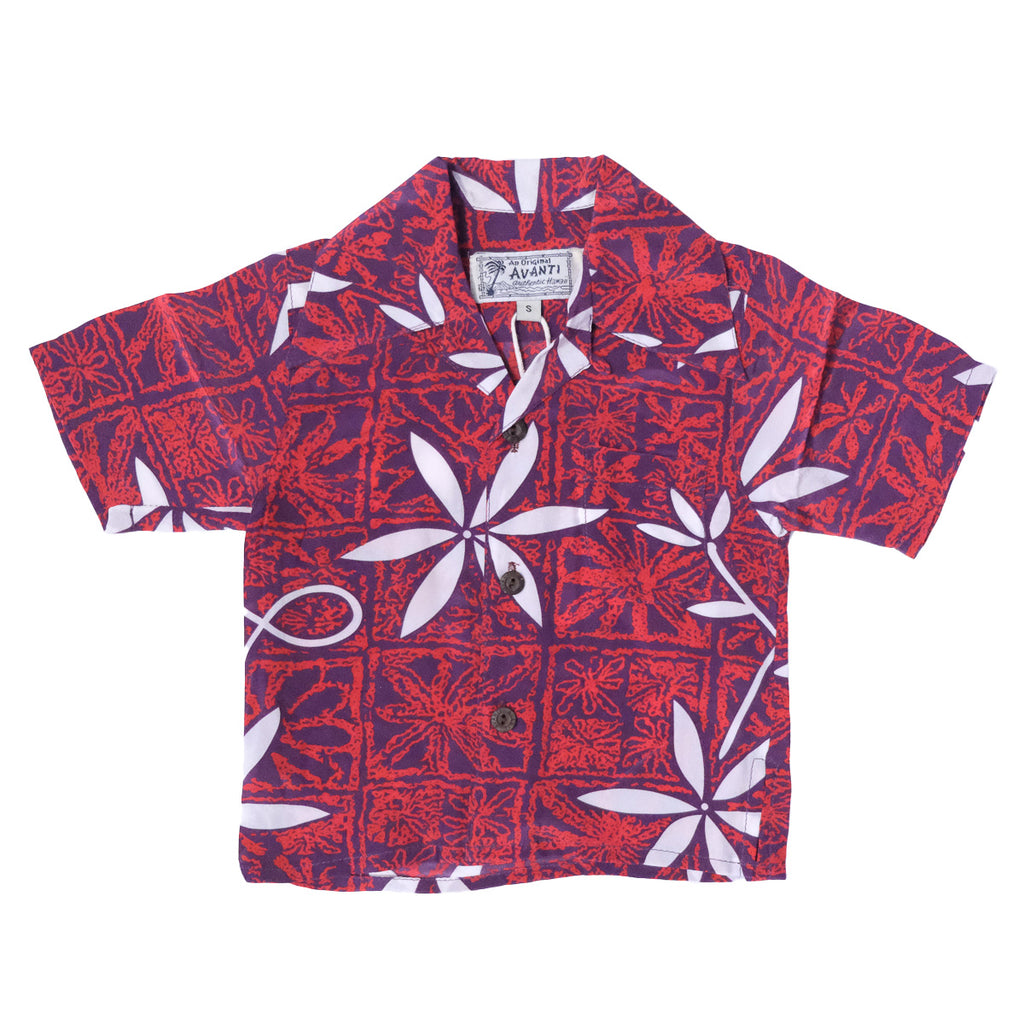 Boy's Blue Hawaii Aloha Shirt - Red