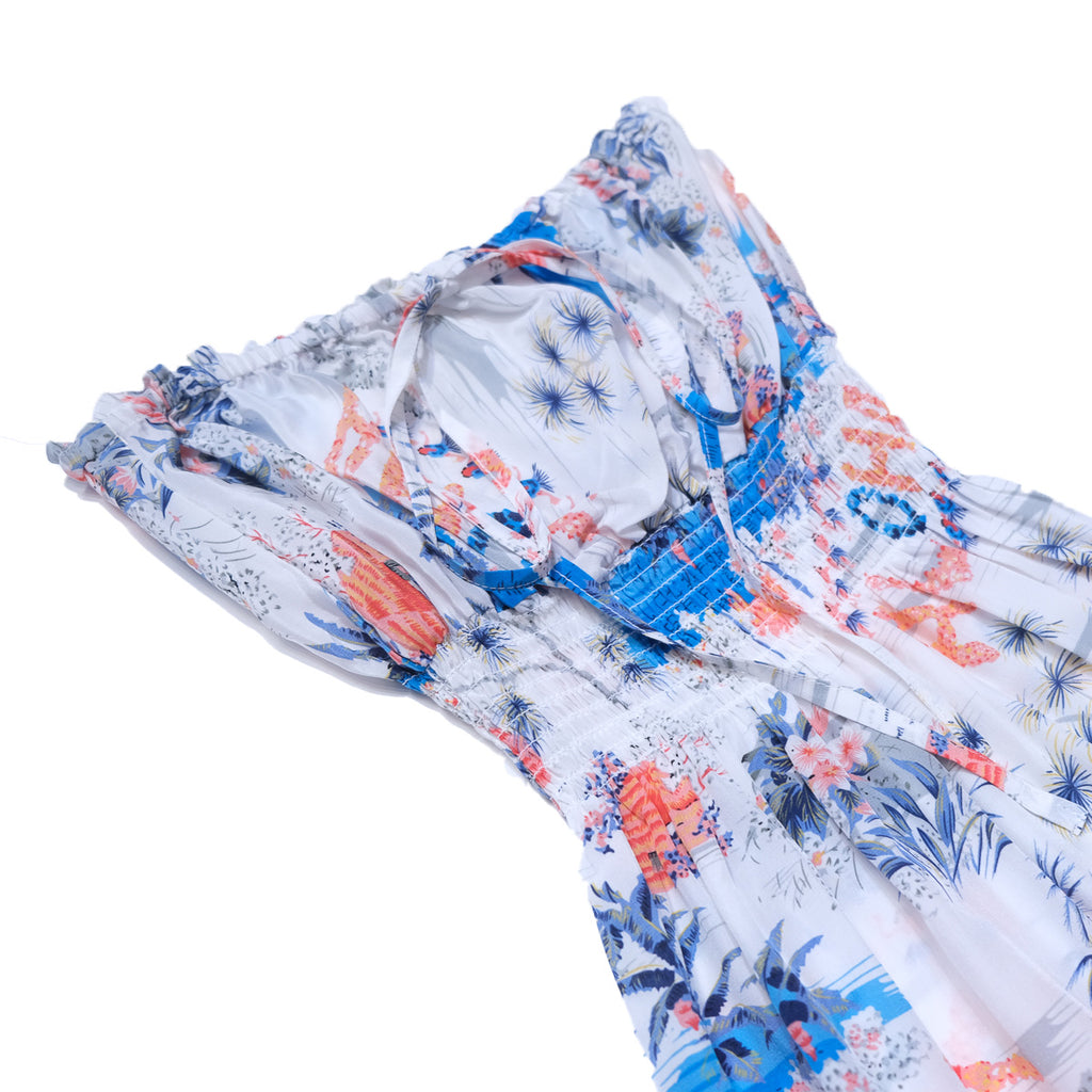 Women's Aloha Hawaii Hawaiian Long Halter Dress - White