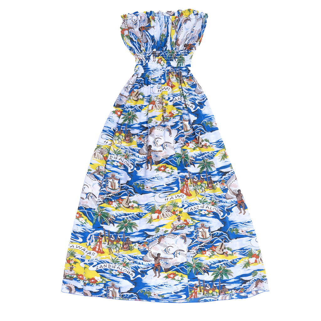 Women's Land of Aloha Halter Dress - Teal